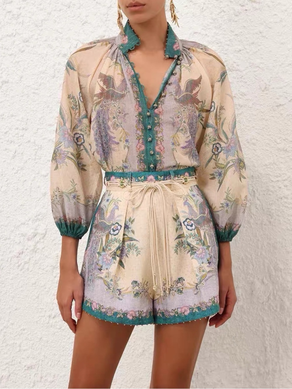Zimmermann blouse and shorts linen size 0